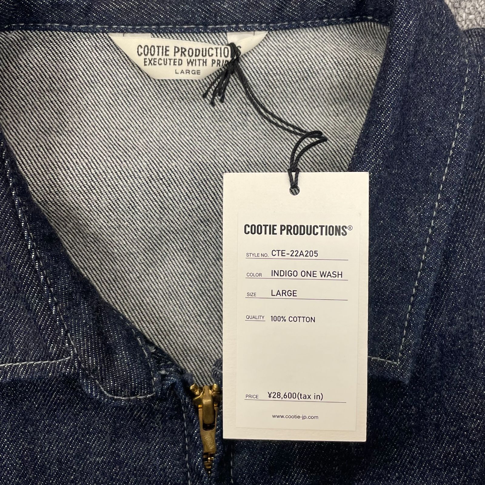 定価28600円 未使用品 COOTIE PRODUCTIONS 22AW Denim Zip Up Work 