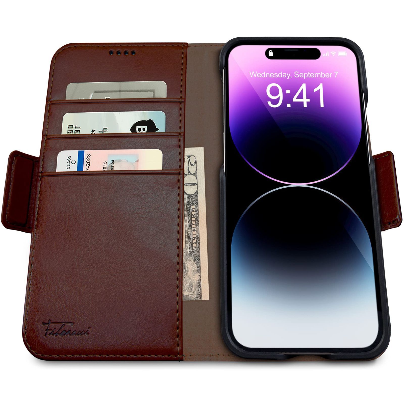 新着商品 2通りに使えるフリップスタンド付き RFIDカード保護機能 携帯電話ケース - - 耐衝撃 マグネット着脱式 ヴィーガンレザー製 Plus用 14 コーヒー iPhone Apple 財布型ケース フィボナッチ Fibonacci 2イン1 D WWW_OPDRERGINERDOGAN_COM