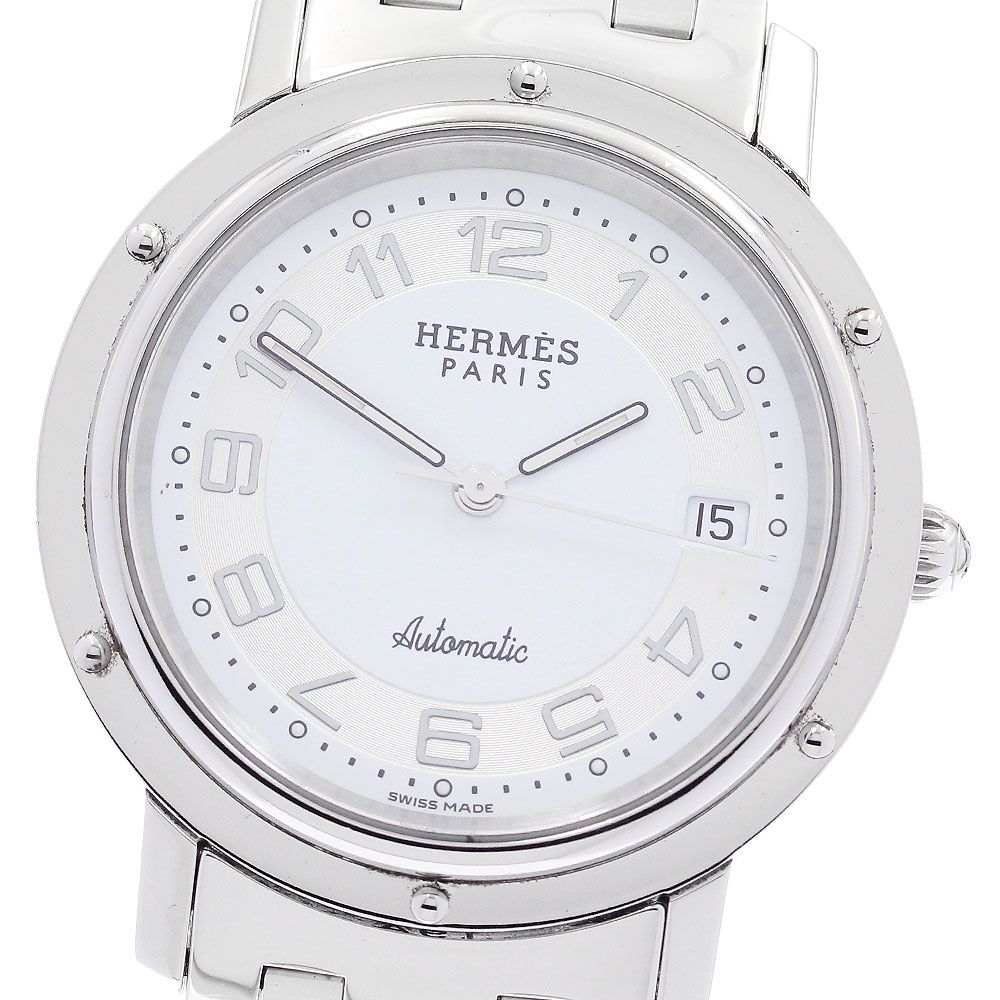 エルメス HERMES CL1.810 クリッパー デイト 自動巻き メンズ 保証書付き_885062
