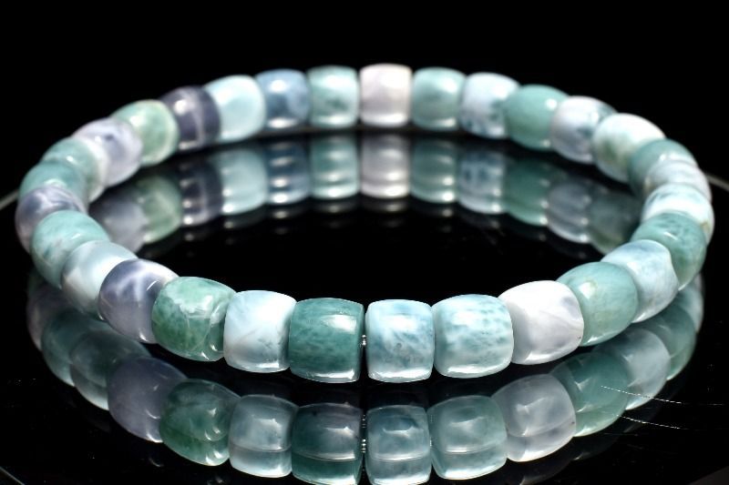 １点物 人気アイテム パープルラリマー 5.5-6x7mm チューブ ブレスレット パワーストーン 天然石 _MB257