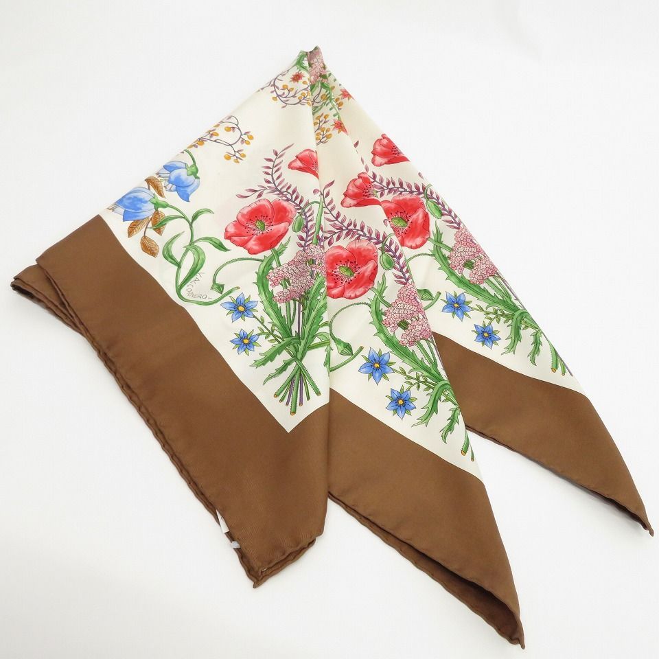 Gucci Vintage V. ACCORNERO シルクスカーフ Gucci Vintage V. Accornero Silk Funghi Mushroom Scarf