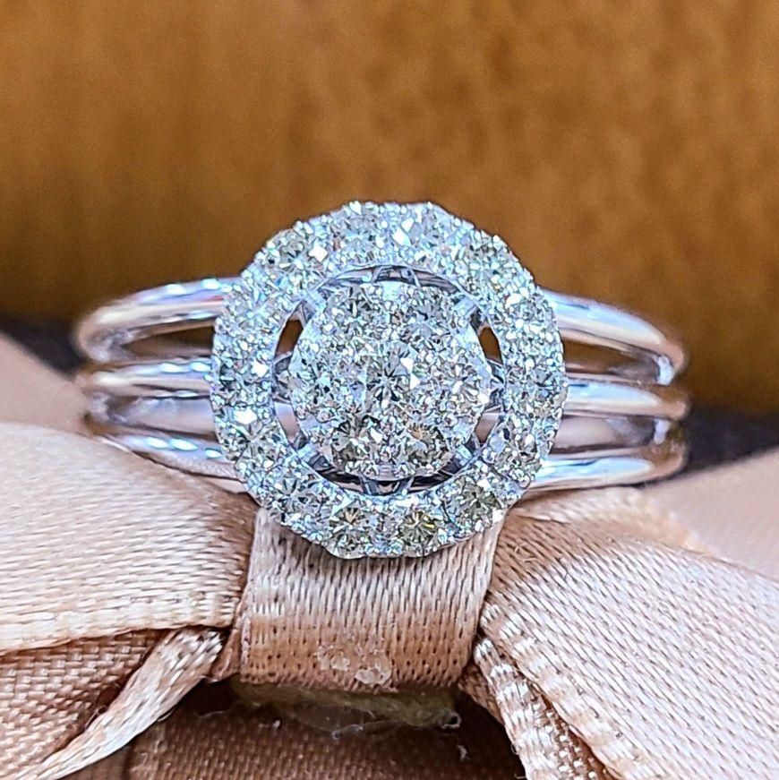 キュート 0.4ct ダイヤモンド K18 wg ダブル ハート リング 鑑別 キュート 0.4ct ダイヤモンド K18 wg ダブル ハート リング 鑑別