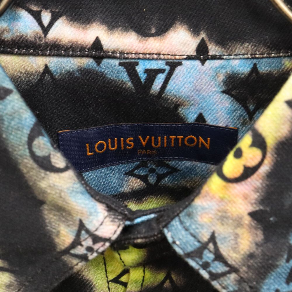 ルイヴィトン プリンテッドモノグラム タイダイデニムシャツ 総柄