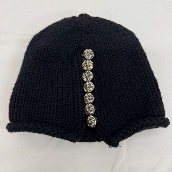 黒 ニット帽 クロスパッチ付き クロムハーツ カシミア セメタリー クロス パッチ ビーニー (CHROME