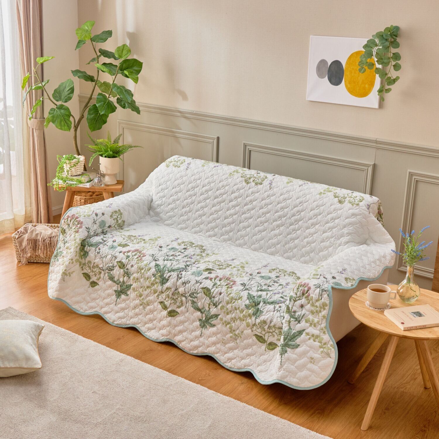 大津毛織 やわらかリップル リバーシブルマルチカバー ラベンダー 正方形 190×190cm ￥14 190-