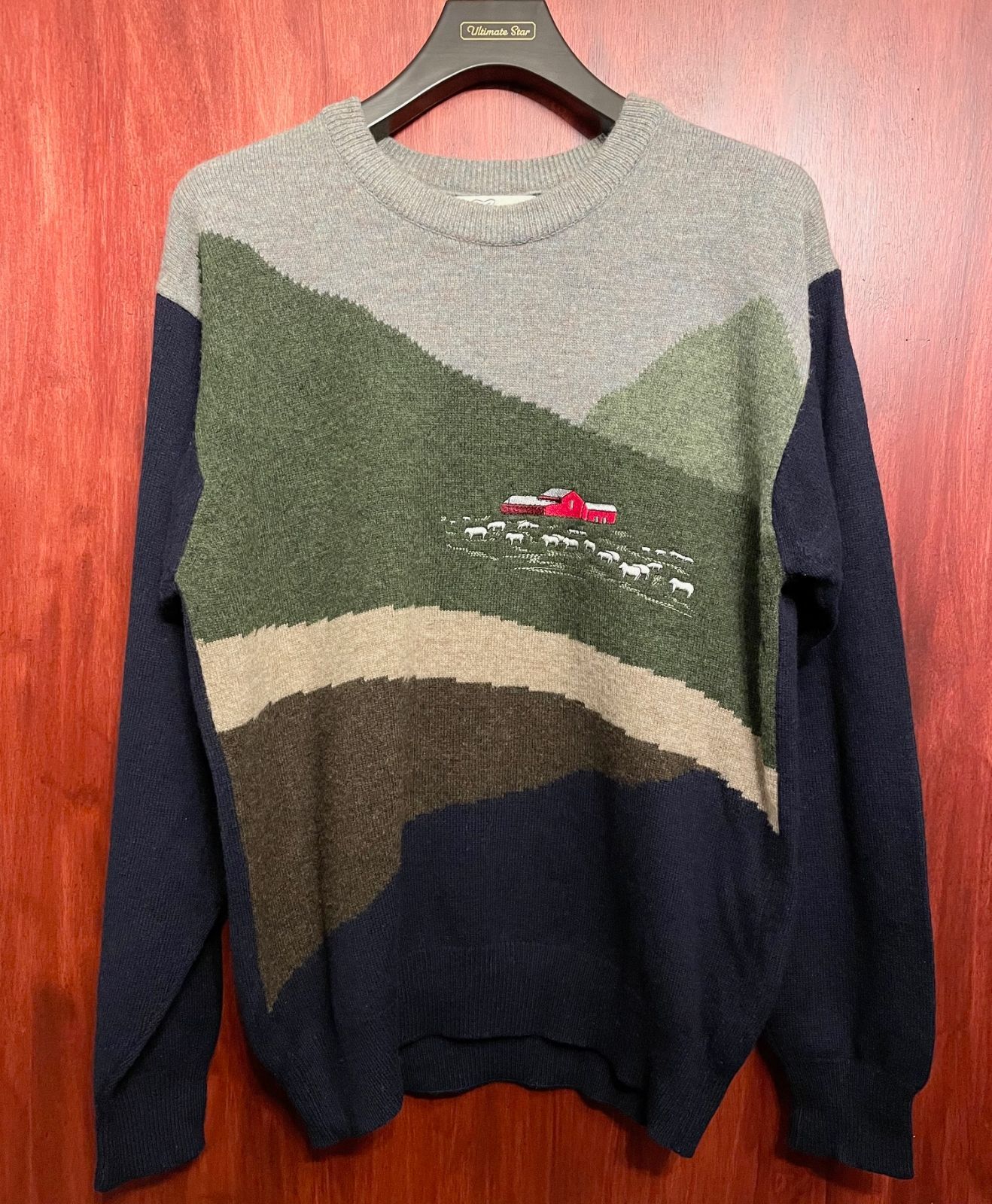 MADE IN NEW ZEALAND製 WOOLLY JUMPERS 羊刺繍入りクルーネックウール