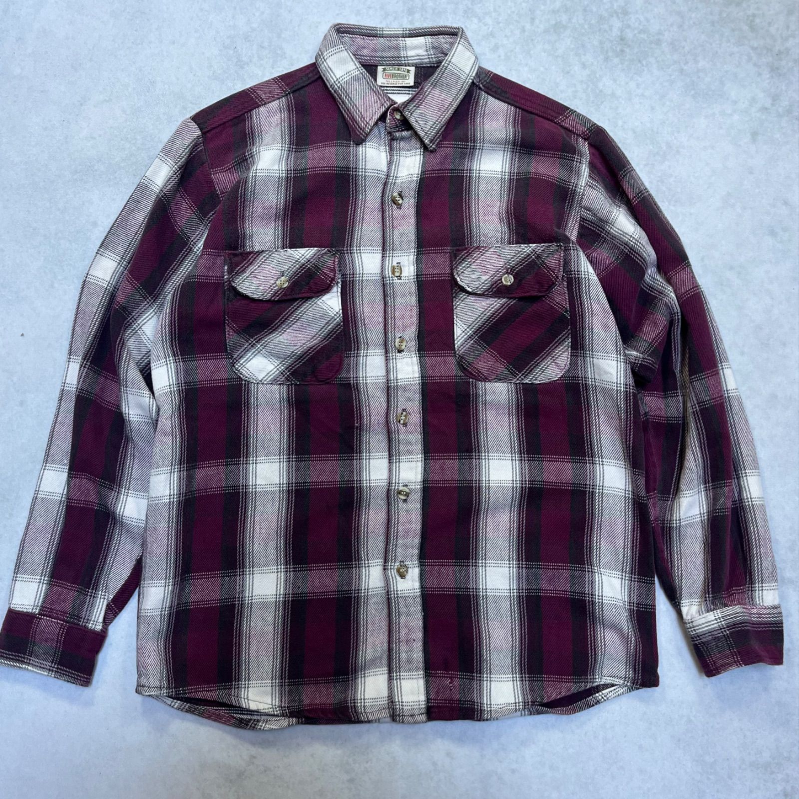 90's USA製 FIVEBROTHER ファイブブラザー ネルシャツ M