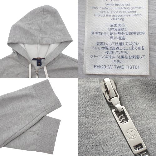 LOUIS VUITTON - LOUIS VUITTON(ルイ・ヴィトン) LVスタンプ ジップアップパーカー トップス RW201 2020年 アパレル ファッション S コットン ナイロン グレー ゴールド金 レディース 40802131891【中古】【アラモード】 LOUIS VUITTON(ルイ・ヴィトン) LVスタンプ ジップアップ