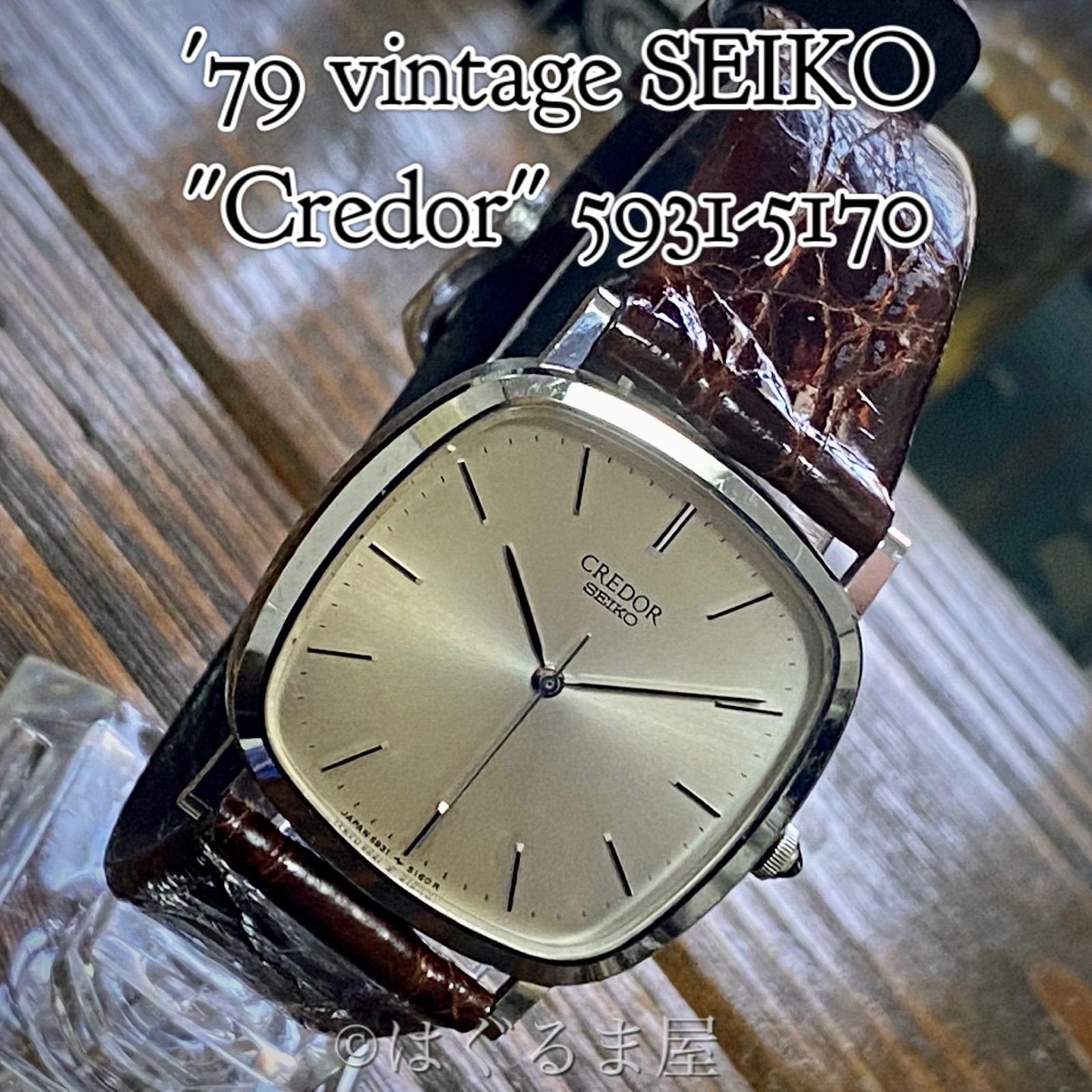 可動品セイコークレドール 5931-5170 SEIKO RARE] Seiko Credor Vintage Watch Blue Dial Ref 5931 5170