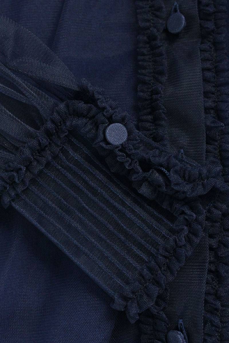 フェンディ FS7328 AC6Q ラウンドカラーインナー付きチュールブラウス  