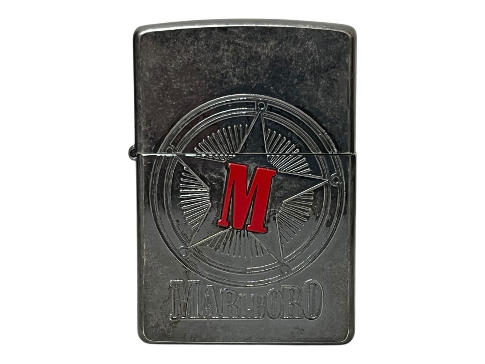 zippo ジッポー 2000年製 MARLBORO マルボロ スター コンパス オイルライター シルバー レッド 雑貨|049