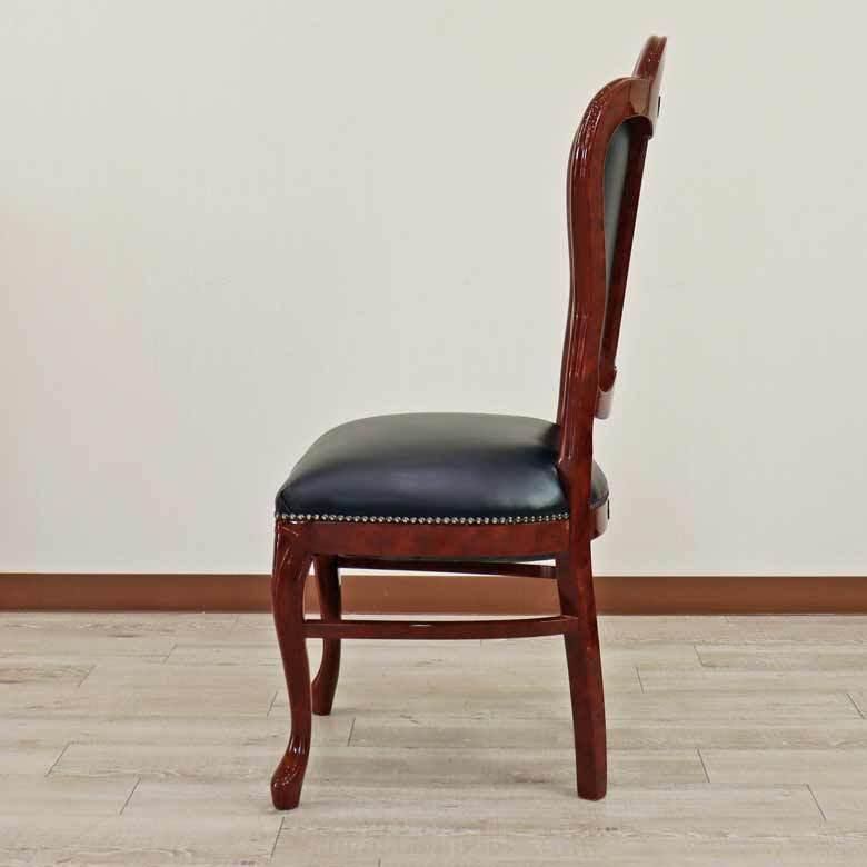 ダイニングチェア イタリア ブラック 合皮 猫脚 GIGLIO 木製