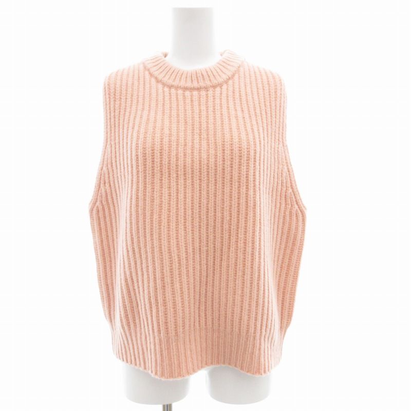 ハイク HYKE 24AW リブニットベスト プルオーバー 厚手 ウール 1 ピンク |GV