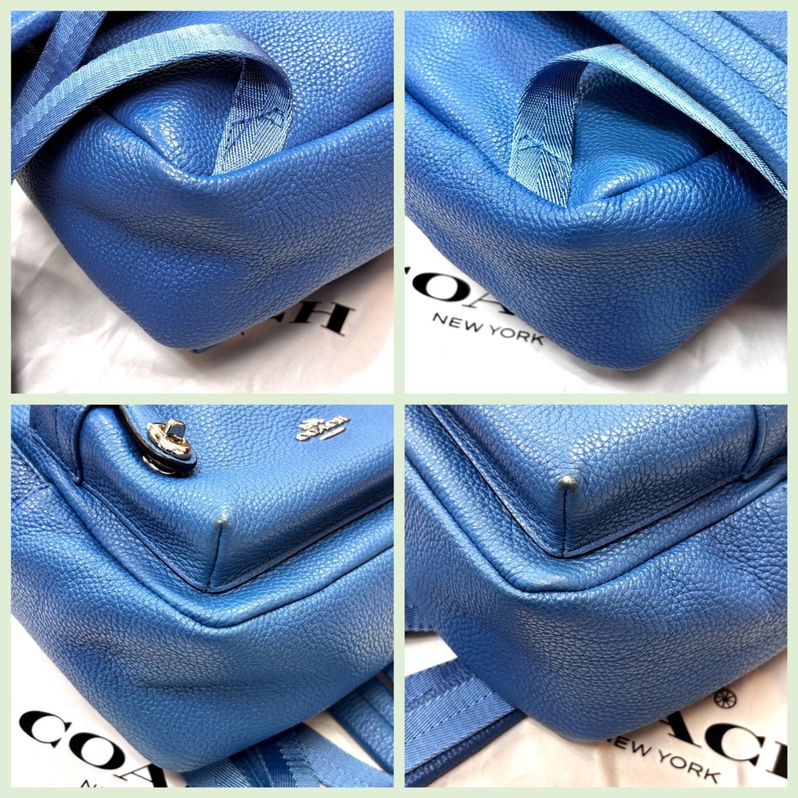 美品⭐️コーチ COACH】 ミニリュック レザー バックパック 水色 