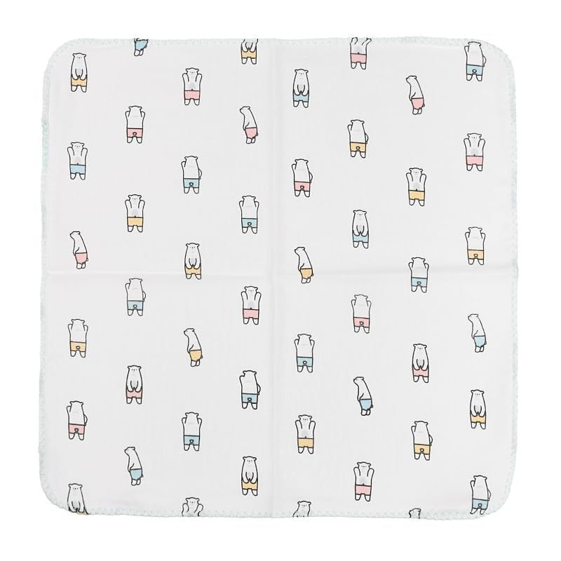  沐浴 お風呂 お口拭き タオル ウォッシュクロス 入浴 スキンケア よだれ ベビー 32 cm×32 cm 敏感肌 白くまランド柄 ガーゼハンカチ デリケート 綿 柔らかい イサム商会 その他 授乳 食事