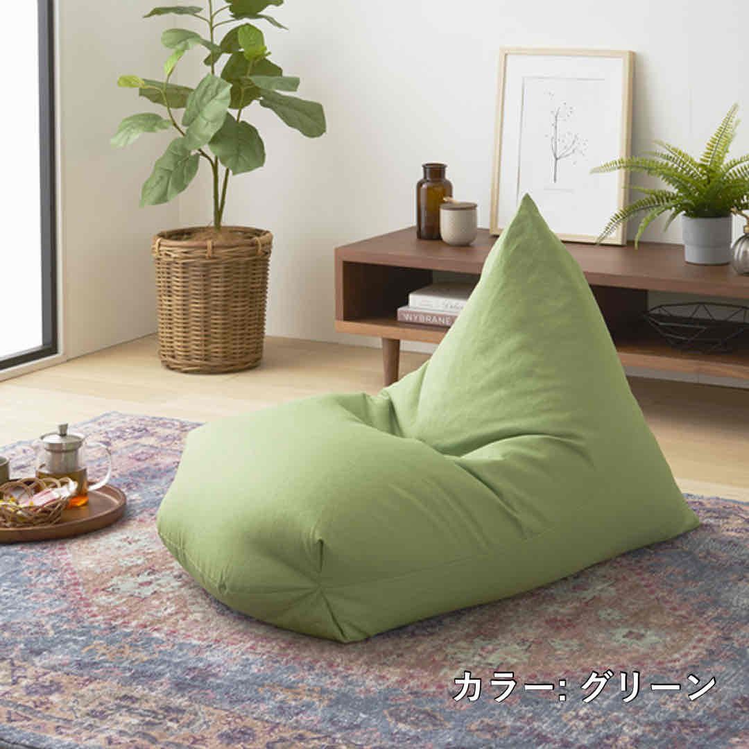 K 新品 大きい ビーズソファ グリーン ビーズクッション 1人掛け フロア ソファ・ソファベッド M 新品 ビーズクッション カーキ ビーズソファ