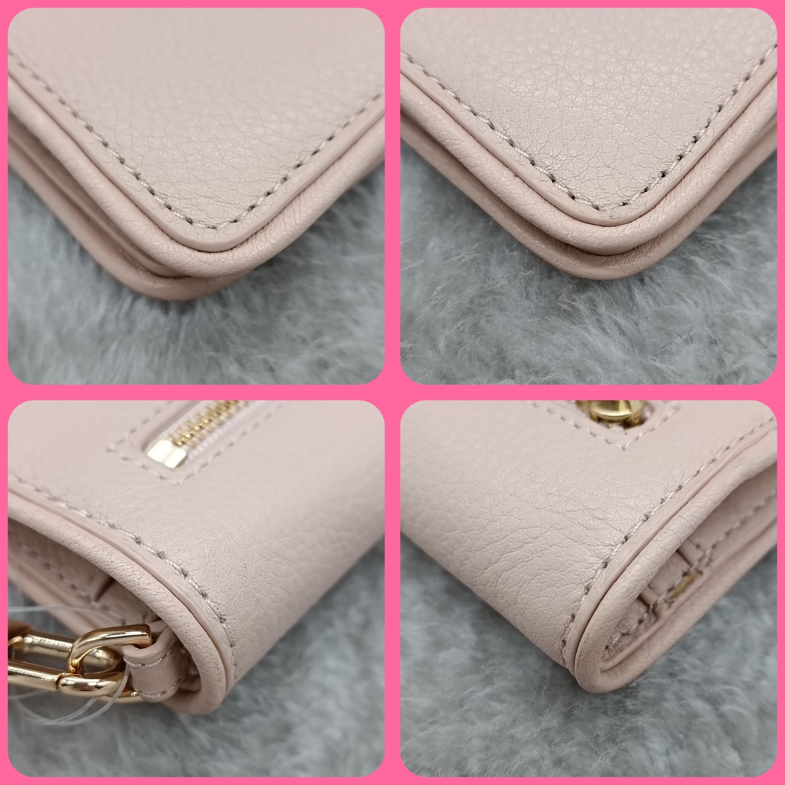 《 TORY BURCH 》　★未使用・タグ付★　トリーバーチ　ブリテン　スマートフォンウォレット　折財布　スマートフォンケース　リストレット　 クラッチバッグ　ペブルレザー　ブリテンライン　ライトピンク　送料無料・匿名配送・最短即日発送いたします！　245