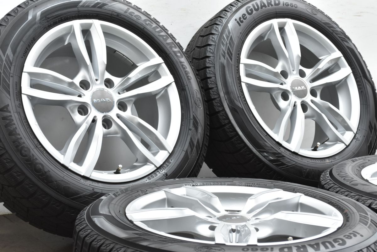 使用僅か バリ溝 MAK LUFT 16in 7J 34 PCD120 アイスガードiG60 205 60R16 BMW F30 3シリーズ F20 1シリーズ MINI ミニ クロスオーバー