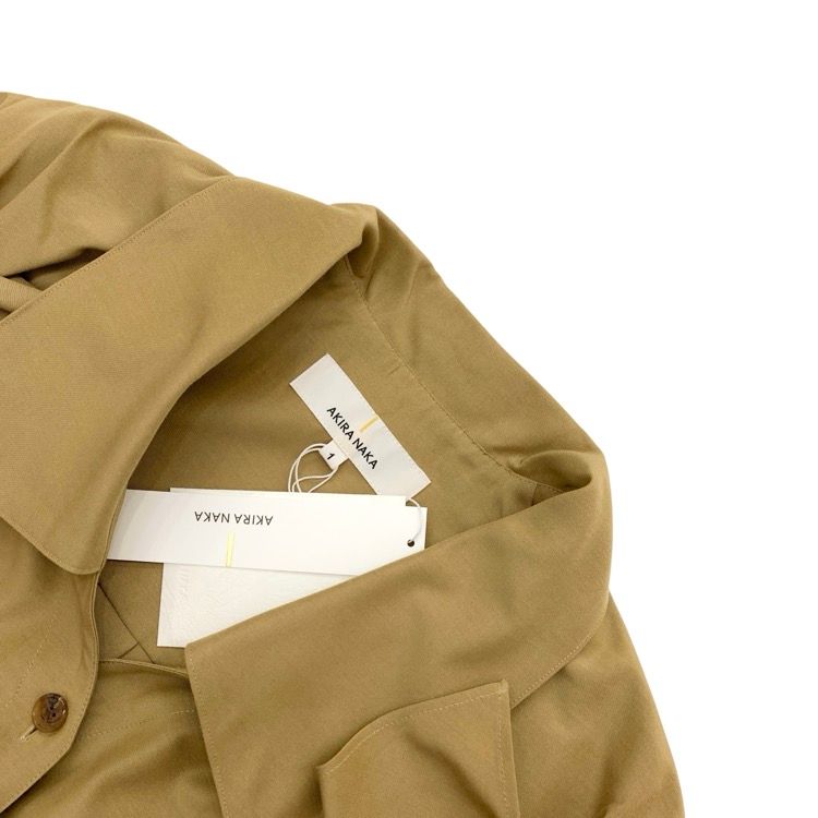 未使用品 AKIRANAKA アキラナカ GWEN SILK COTTON SHIRT 袖リボンシャツ ブラウス ベージュ 1 AR1938BE 未使用品 AKIRANAKA アキラナカ GWEN SILK COTTON SHIRT 袖