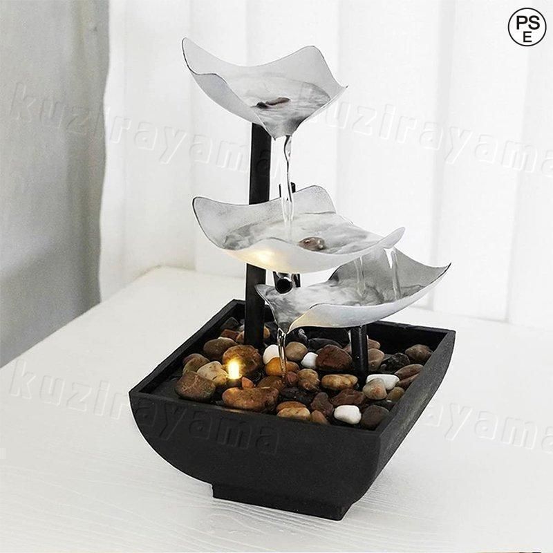 インテリア 卓上噴水 置物 室内噴水 装飾品 リビングルーム 風水 飾り デスクトップの噴水 玄関 置物 流水 置物 ウォーターポンプ USBウォーターポンプ