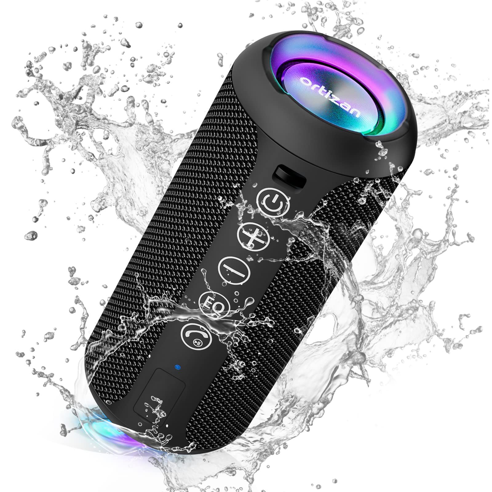 【迅速発送】Ortizan Bluetooth スピーカー 防水IPX7でワイヤレス 30時間連続再生 24W出力ぶるーとぅーすすぴーかー ステレオのポータブルブルートゥーススピーカー マイク内蔵/2台ペアリング/TFカ