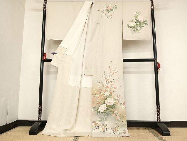 平和屋着物○京友禅の第一人者 松井青々 訪問着 草花文 金彩 正絹 逸品  