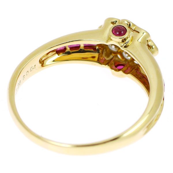 K18YG ルビー ダイヤモンド リング 0.54ct D0.28ct
