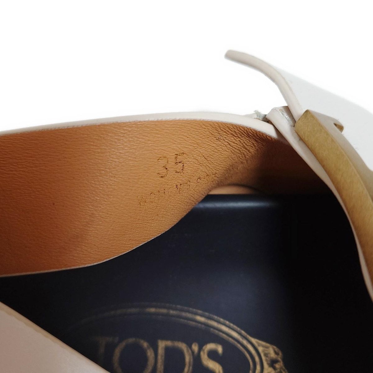  TOD S トッズ サンダル 35 レディース - 白×黒 レザー サンダル サンダル ミュール