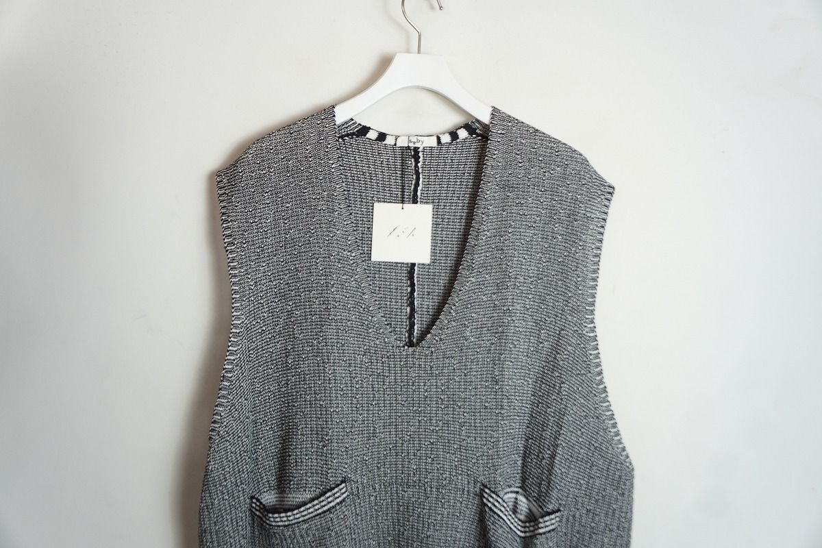 新品 24SS Saby サバイ PAPER KNIT VEST 7G Japanese paper Knit