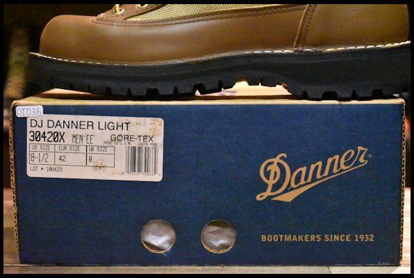 8.5EE 箱付 DEAD 白タグ】Danner ダナーライト 30420X 茶 ブラウン