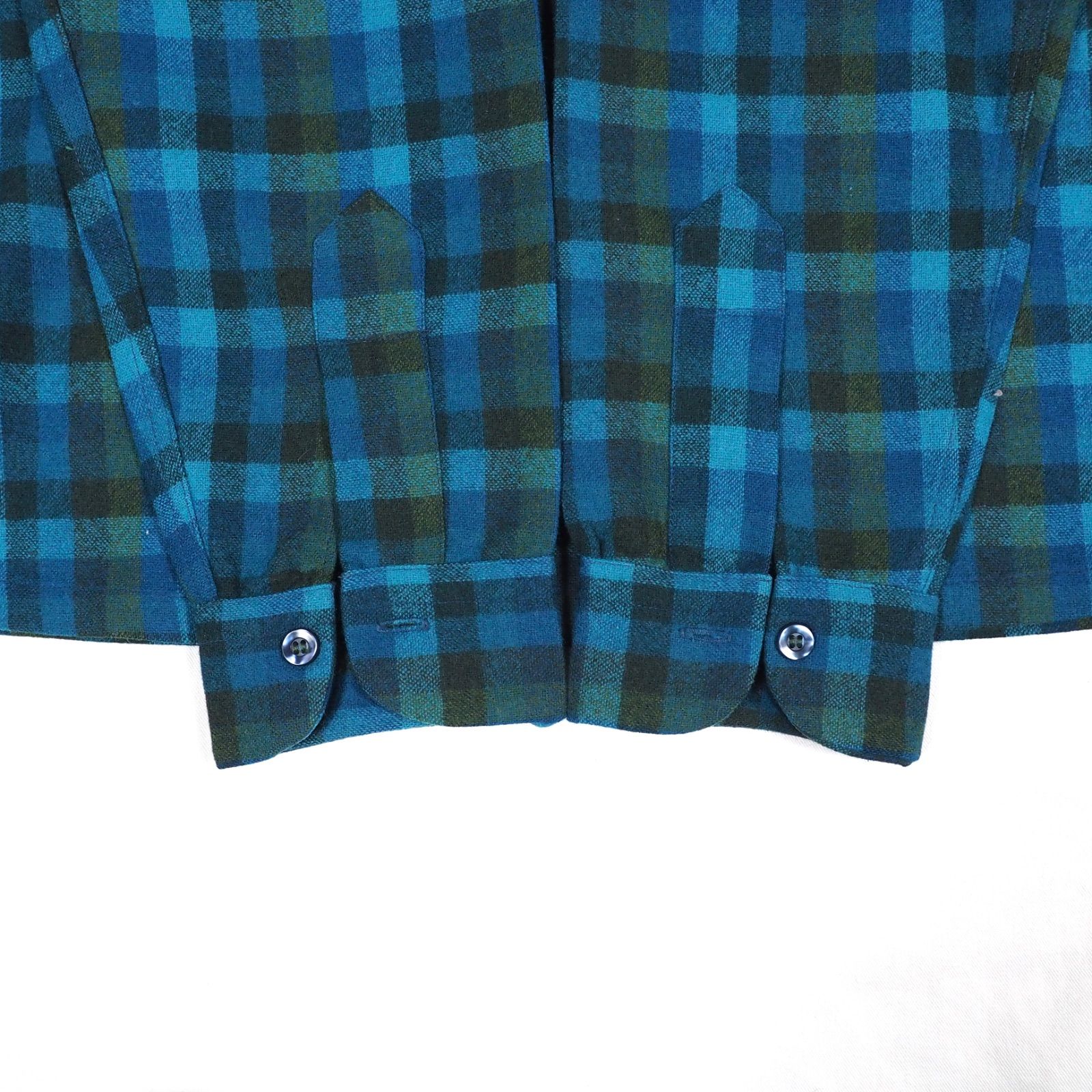 神配色 PENDLETON 青ベース 開襟 オンブレチェック ボートシャツ