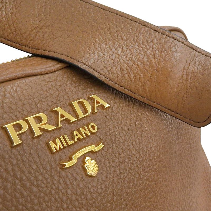 プラダ PRADA カメラバッグ ショルダーバッグ レザー ブラウン 1BH079