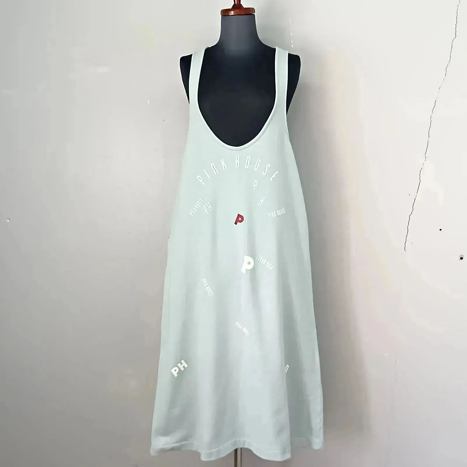 PINK HOUSE ピンクハウス ジャンパースカート 水色 ロゴ - メルカリ