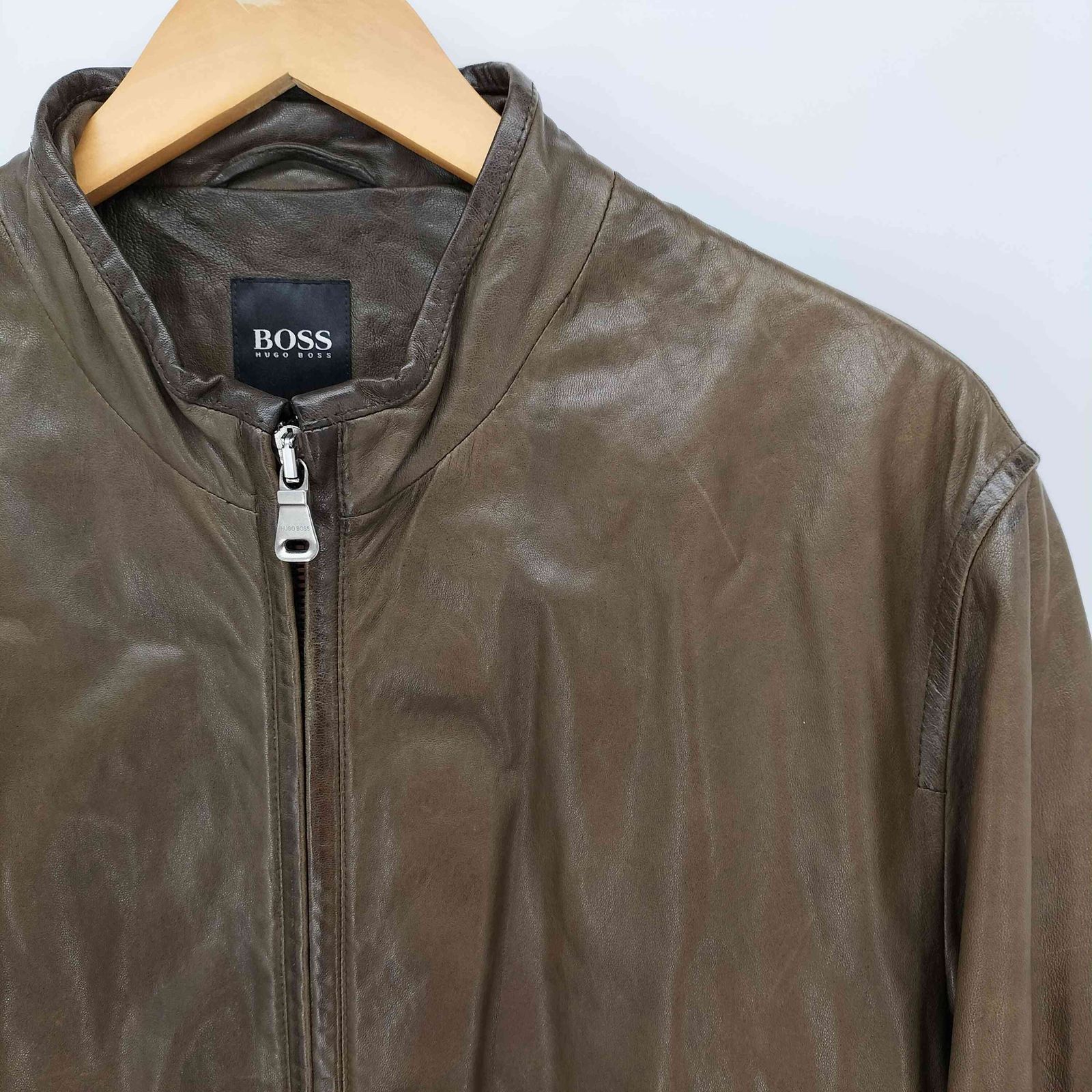 【美品✨】HUGO BOSS ヒューゴボス 羊革 ラムレザー ジャケット 52 極美品 ヒューゴボス【希少52サイズ】HUGO BOSS ラムレザー