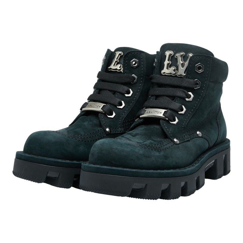 ルイ ヴィトン LVチェッカーライン ショートブーツ アンクルブーツ