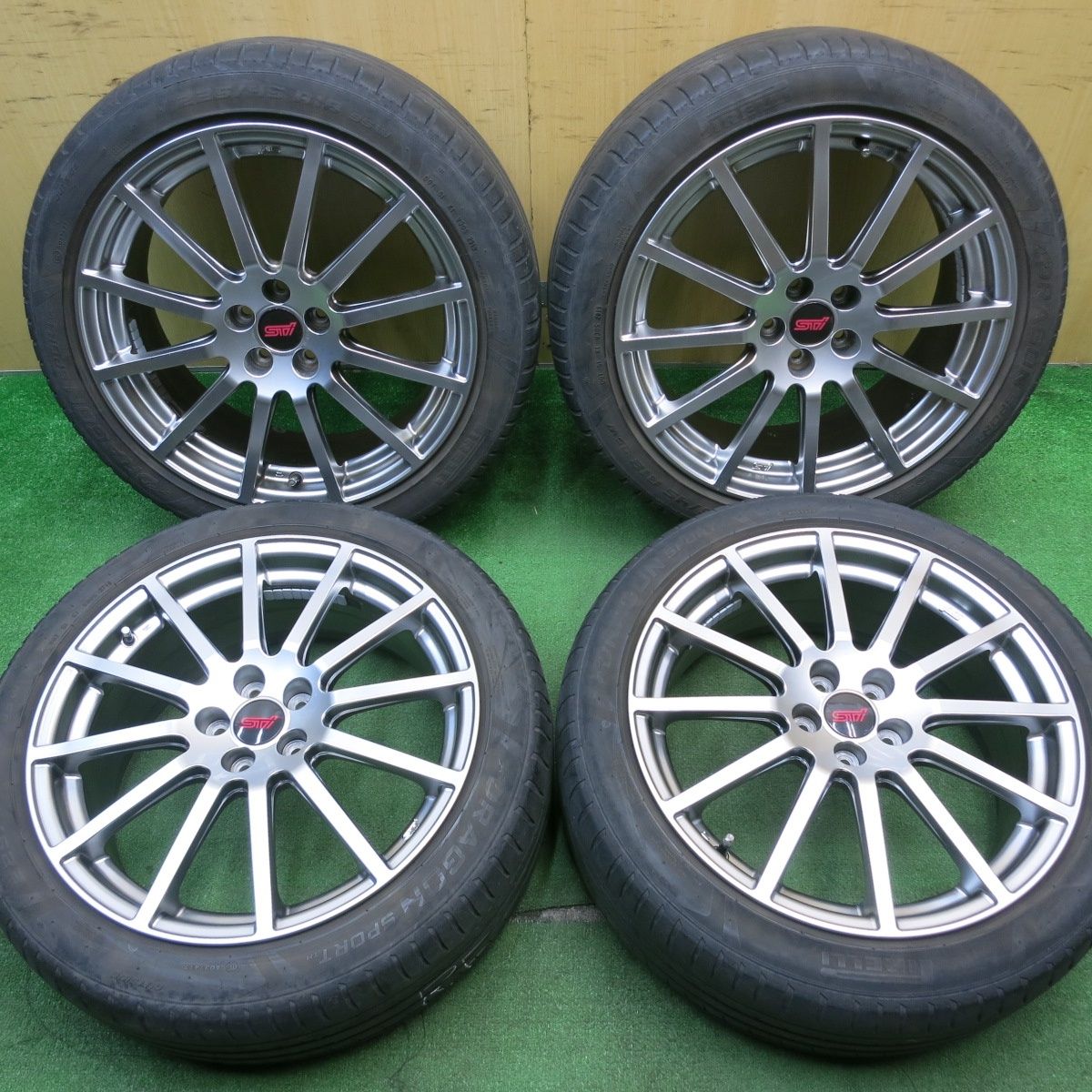 キレイ スバル レガシィ BM|BR系 ts 純正 STi 225|45R18 ピレリ ドラゴン スポーツ TM 18インチ エンケイ PCD100|5H 5042603NJノ