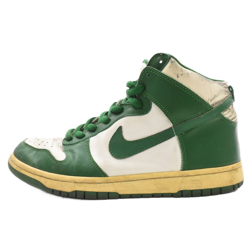 NIKE (ナイキ) 2002年製 DUNK HIGH CELTICS ダンク セルティックス ハイカットスニーカー ホワイト/グリーン US10.5/28.5cm  304717-131 - メルカリ