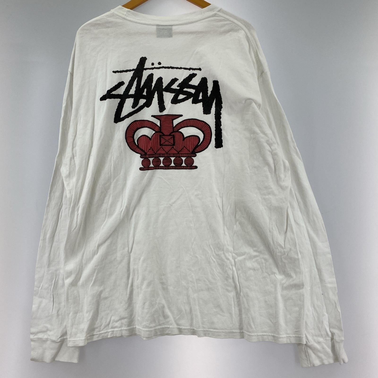 STUSSY ステューシー クルーネック プリント長袖Tシャツ sizeXL
