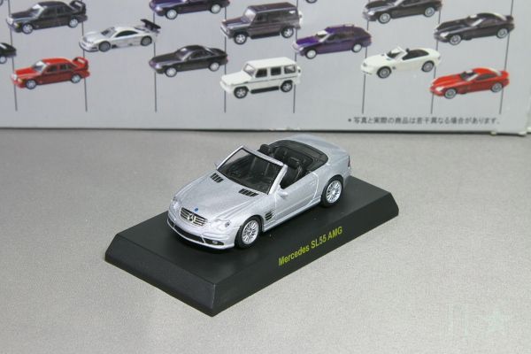 中古品＞京商 1/64 メルセデス・ベンツ SL 55 AMG シルバー ※箱