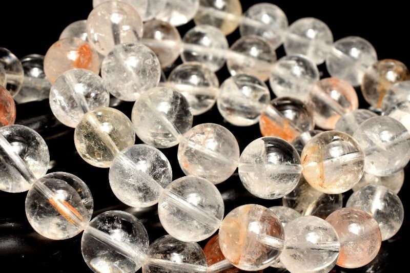 数量限定希少 クォーツインクォーツ(貫入水晶)　15-15.5mm　ブレスレット  1個売り パワーストーン 天然石 _BG6036-15-155