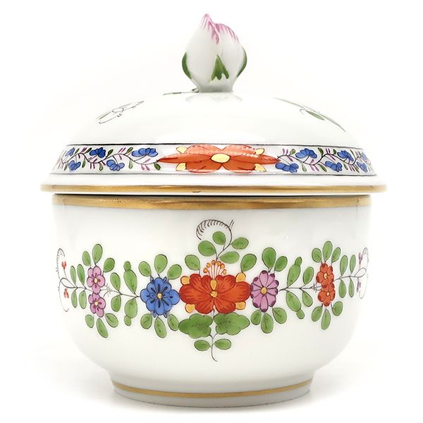 マイセン MEISSEN 食器 インドの華 シュガーポット 陶磁器 ホワイト×マルチカラー×ゴールド 白