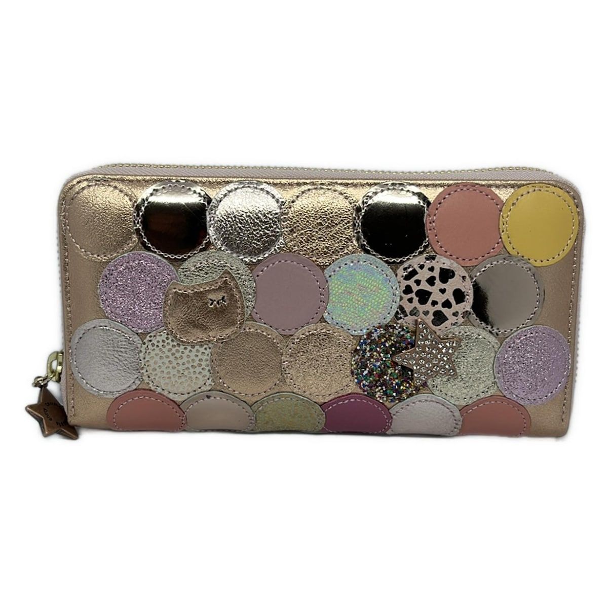 tsumori chisato CARRY ツモリチサトキャリー 長財布 ピンク×マルチ ラインストーン|グリッター レザー