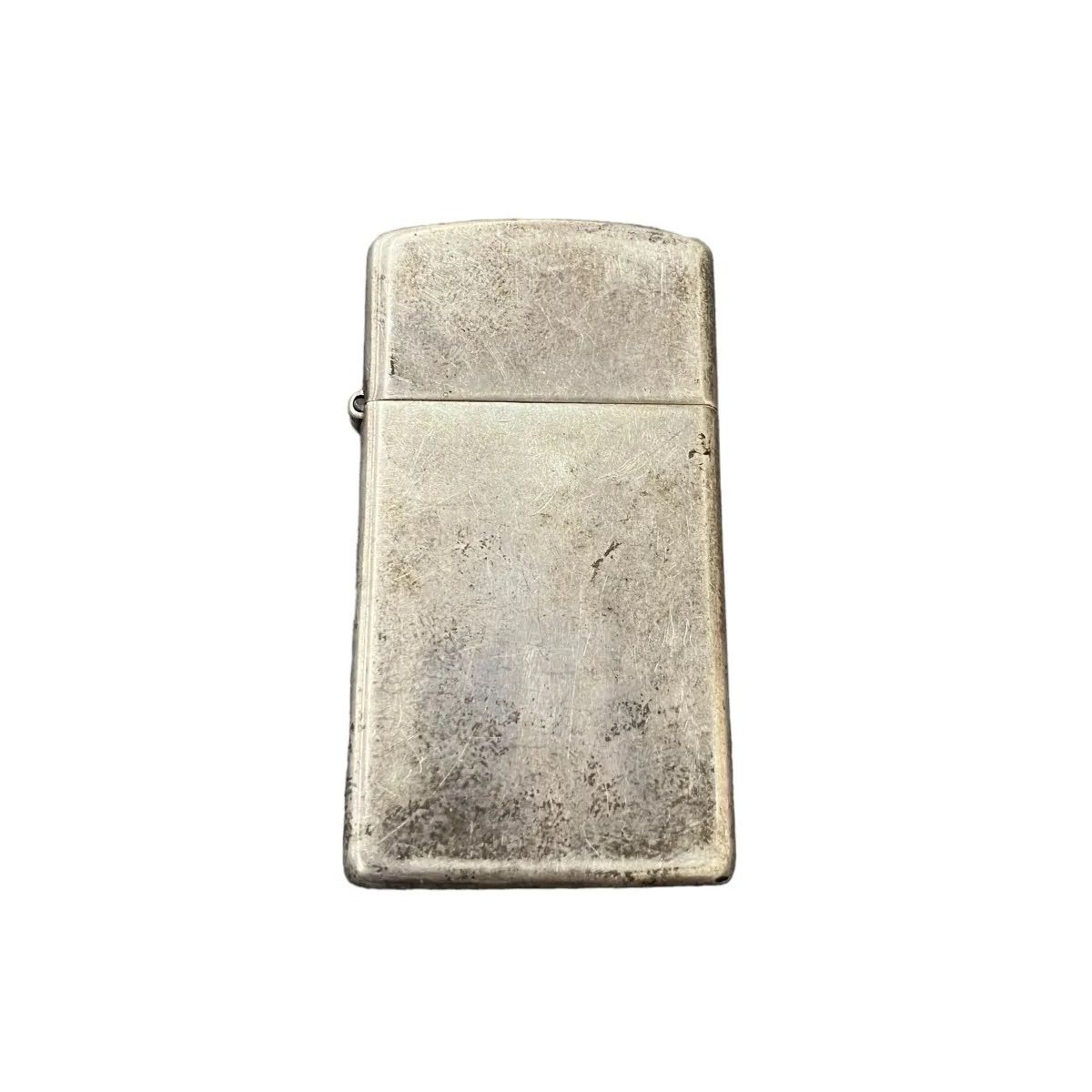 ZIPPO ジッポー スターリングシルバー スリム ロゴ 1980年代 ☆動作品