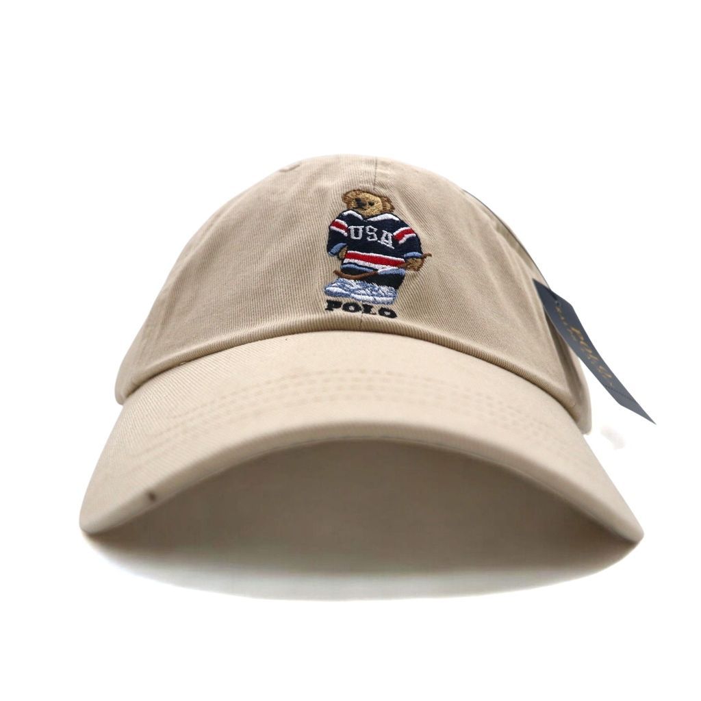 激安！特価品 RALPH POLO LAUREN ベージュ ONE ベースボールキャップ ポロベア 帽子