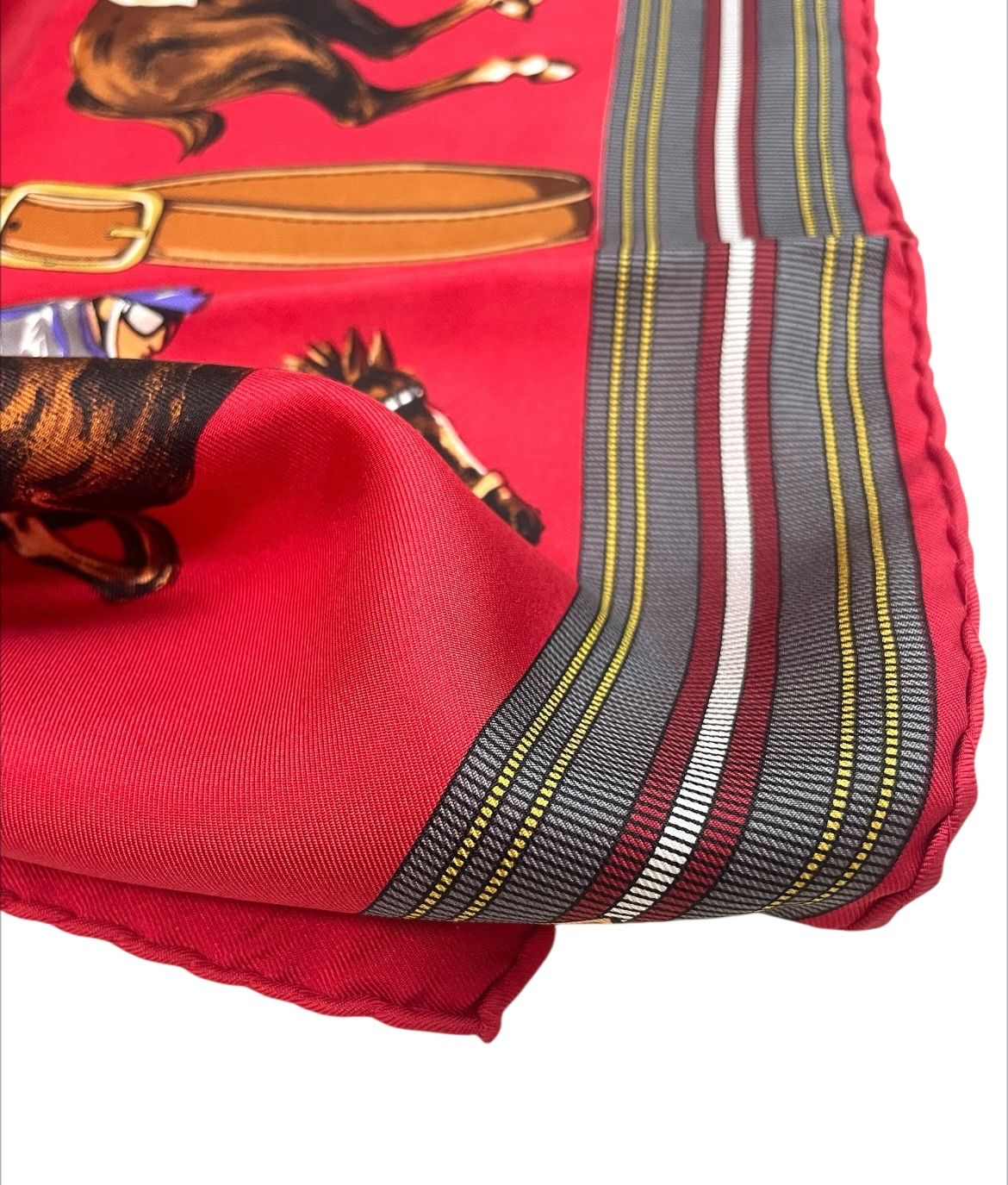 ぼぼ新品イタリア製 LONGCHAMP ロンシャン シルク100% ポニー柄 大判