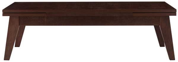 天然木 アッシュ のコパンエクステンションテーブル 伸長式 長方形 W120～180×D65×H36cm No.102 ブラウン