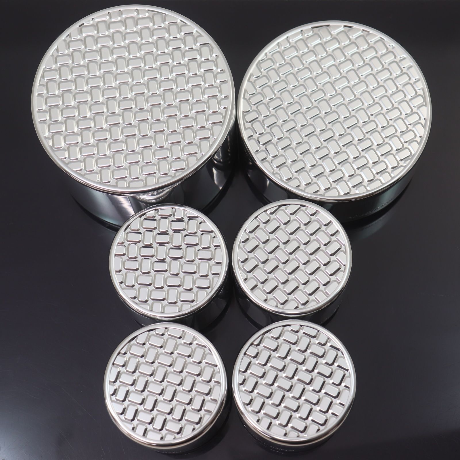 【7月30日に初値下げ！】 IT9PKS08BLOC BOUCHERON ブシュロン アルミ ジュエリー ボックス ケース ケース 保管 シルバー グリーン 6点 【おすすめ特集】