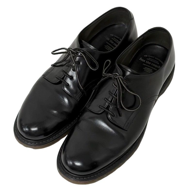 【美品】COACH コーチ プレーントゥレザーシューズ 革靴ブラック26.5cm フットザコーチャー foot the coacher プレーントゥシューズ