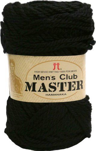 Col.13 ハマナカ メンズクラブマスター 毛糸 極太 col.13 ブラック 系 50g 約75m 5玉セット 8923