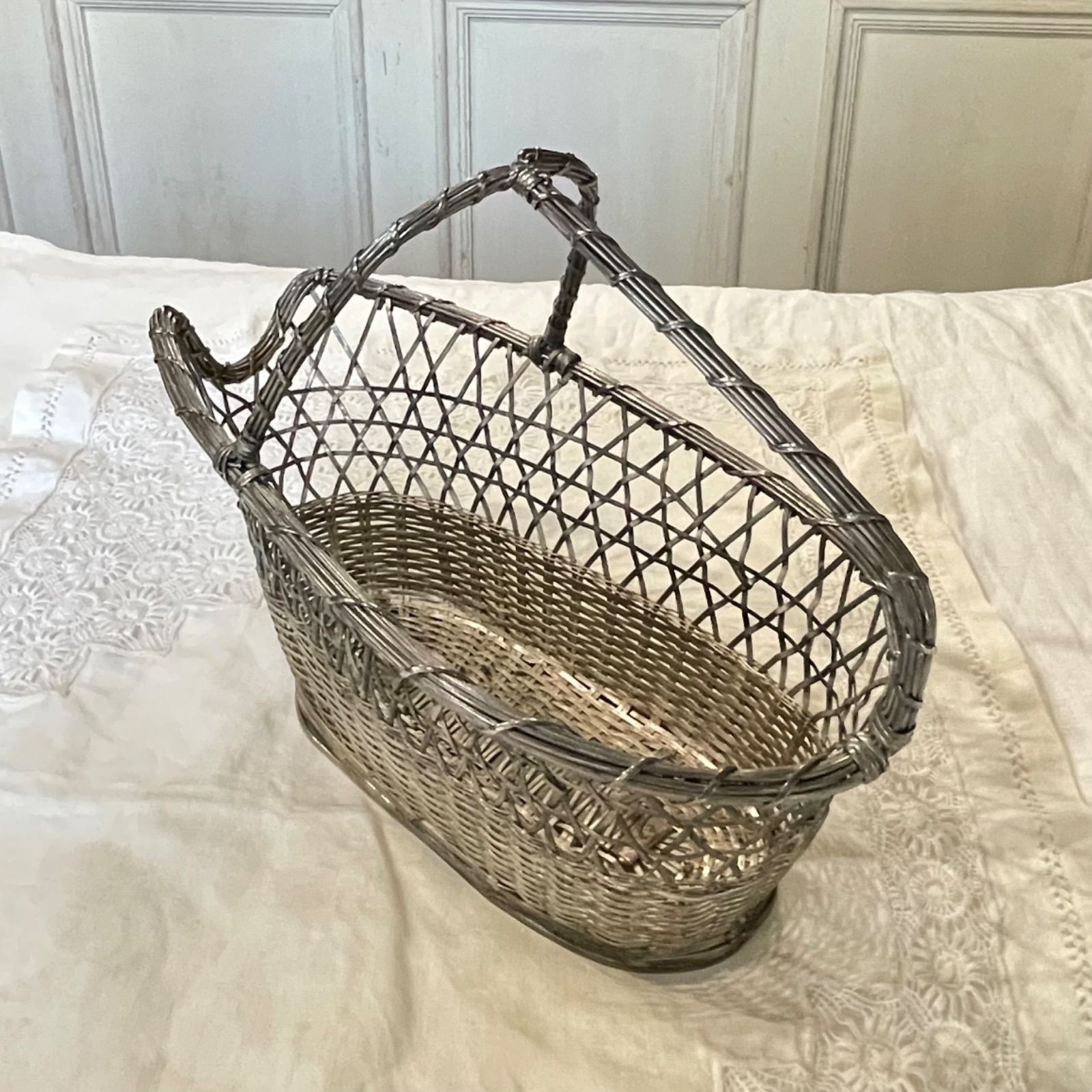 フランスアンティーク シルバーメタル ワインラック ボトルホルダー